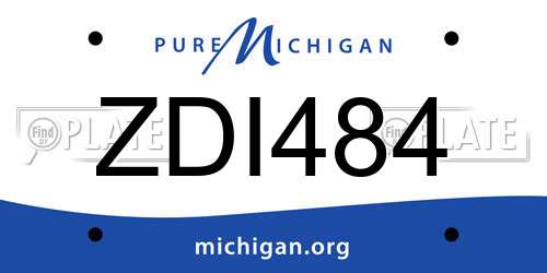 ZDI484 Michigan License Plate