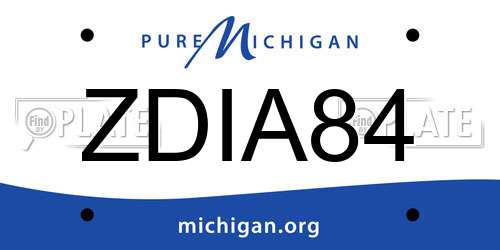 ZDIA84 Michigan License Plate