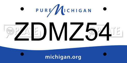 ZDMZ54 Michigan License Plate