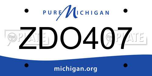 ZDO407 Michigan License Plate