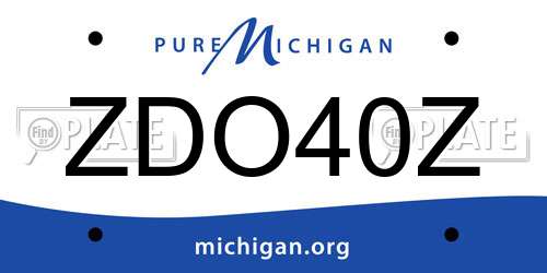 ZDO40Z Michigan License Plate