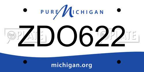 ZDO622 Michigan License Plate