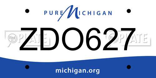ZDO627 Michigan License Plate