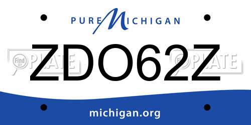 ZDO62Z Michigan License Plate