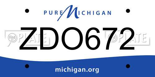 ZDO672 Michigan License Plate