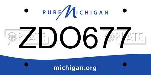 ZDO677 Michigan License Plate