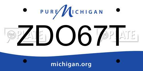 ZDO67T Michigan License Plate