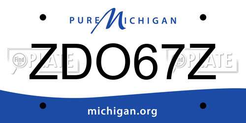 ZDO67Z Michigan License Plate
