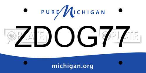 ZDOG77 Michigan License Plate
