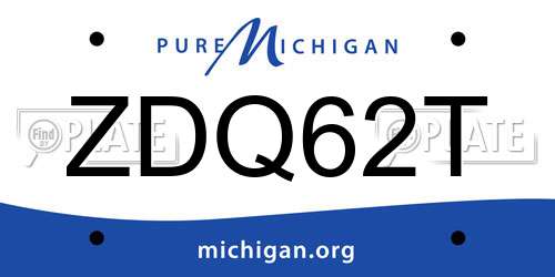 ZDQ62T Michigan License Plate