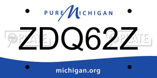 ZDQ62Z Michigan License Plate