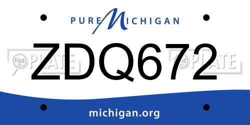 ZDQ672 Michigan License Plate