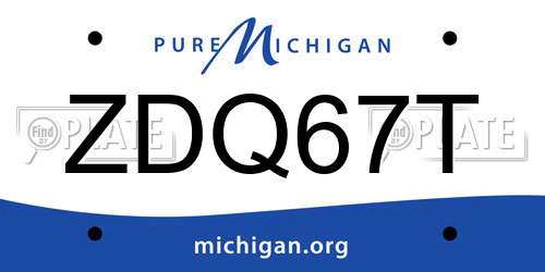ZDQ67T Michigan License Plate