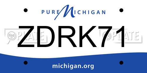 ZDRK71 Michigan License Plate