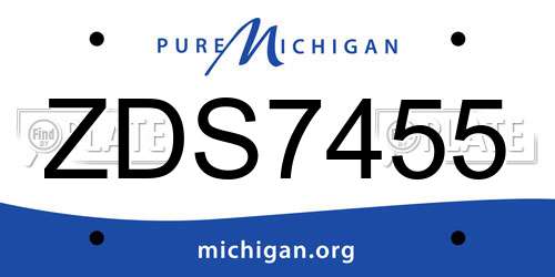 ZDS7455 Michigan License Plate
