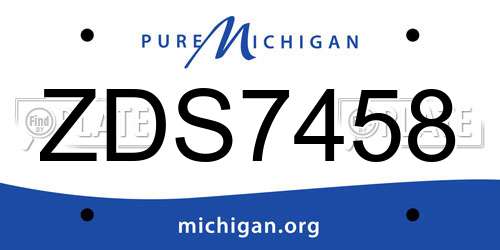 ZDS7458 Michigan License Plate