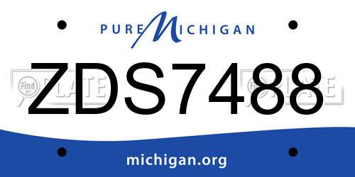 ZDS7488 Michigan License Plate