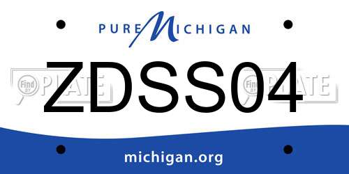 ZDSS04 Michigan License Plate