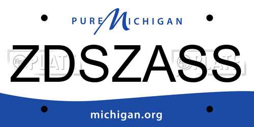 ZDSZASS Michigan License Plate