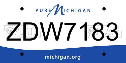 ZDW7183 Michigan License Plate