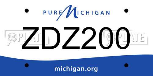 ZDZ200 Michigan License Plate