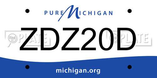 ZDZ20D Michigan License Plate