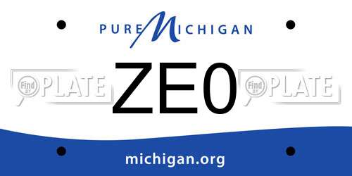 ZE0 Michigan License Plate