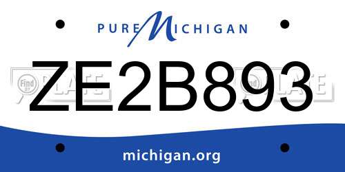 ZE2B893 Michigan License Plate