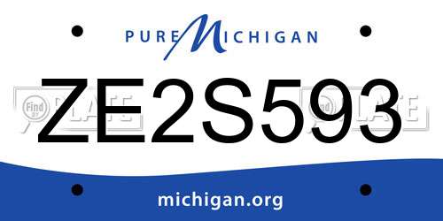 ZE2S593 Michigan License Plate