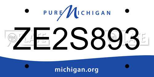 ZE2S893 Michigan License Plate
