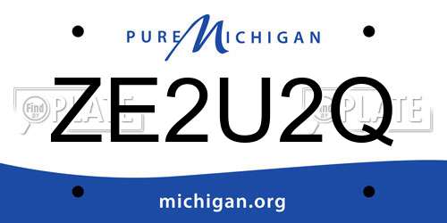 ZE2U2Q Michigan License Plate