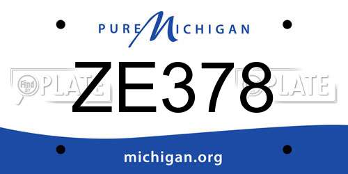 ZE378 Michigan License Plate