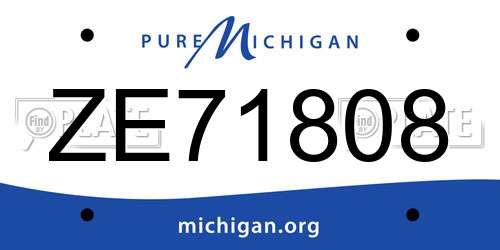 ZE71808 Michigan License Plate