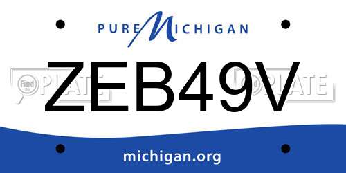 ZEB49V Michigan License Plate