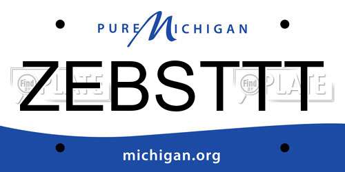 ZEBSTTT Michigan License Plate