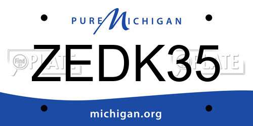 ZEDK35 Michigan License Plate
