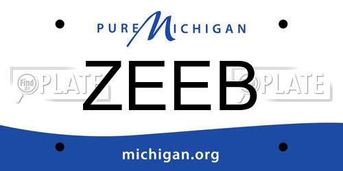 ZEEB Michigan License Plate