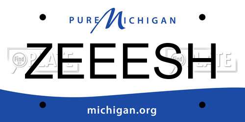 ZEEESH Michigan License Plate