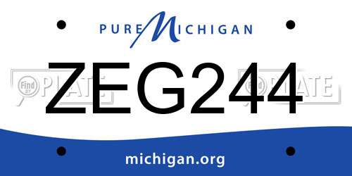 ZEG244 Michigan License Plate