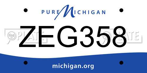 ZEG358 Michigan License Plate