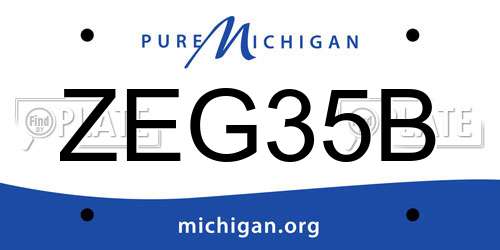 ZEG35B Michigan License Plate