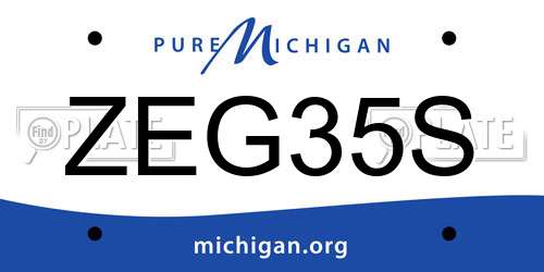 ZEG35S Michigan License Plate