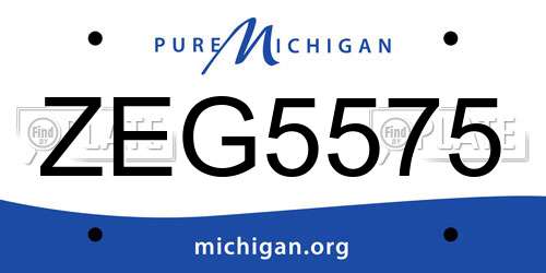 ZEG5575 Michigan License Plate