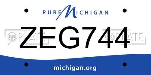 ZEG744 Michigan License Plate