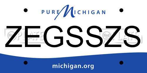 ZEGSSZS Michigan License Plate