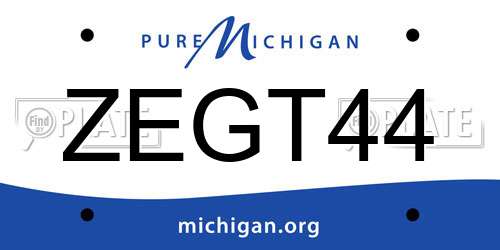 ZEGT44 Michigan License Plate