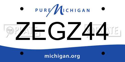 ZEGZ44 Michigan License Plate