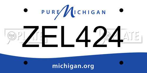 ZEL424 Michigan License Plate