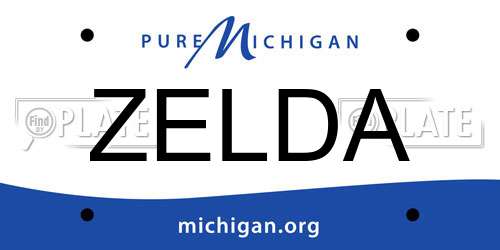 ZELDA Michigan License Plate