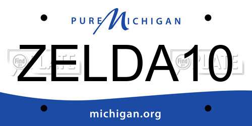 ZELDA10 Michigan License Plate